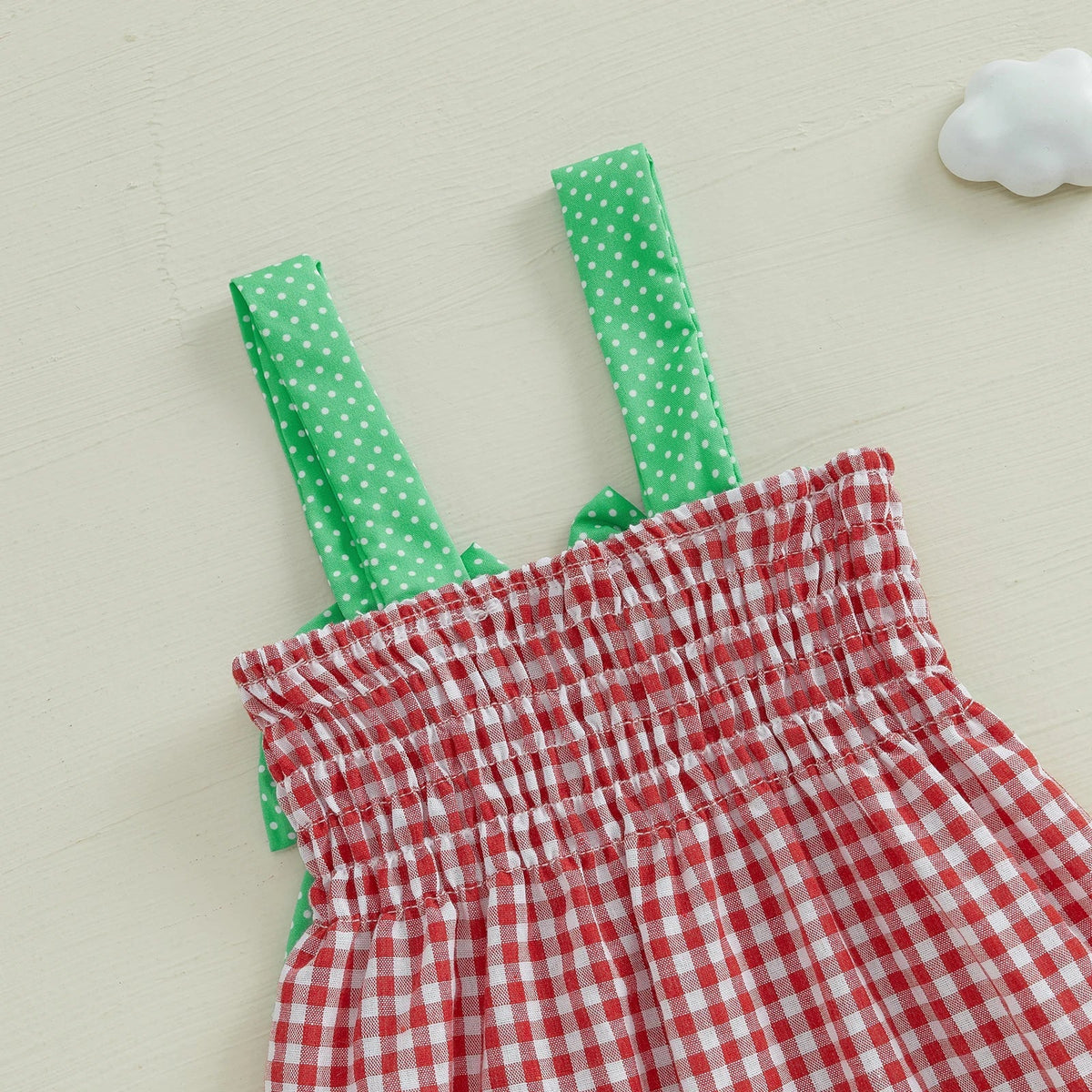 Girl Slip Dress Sweet Bows Watermelon Print Plaid Infant Sundress
