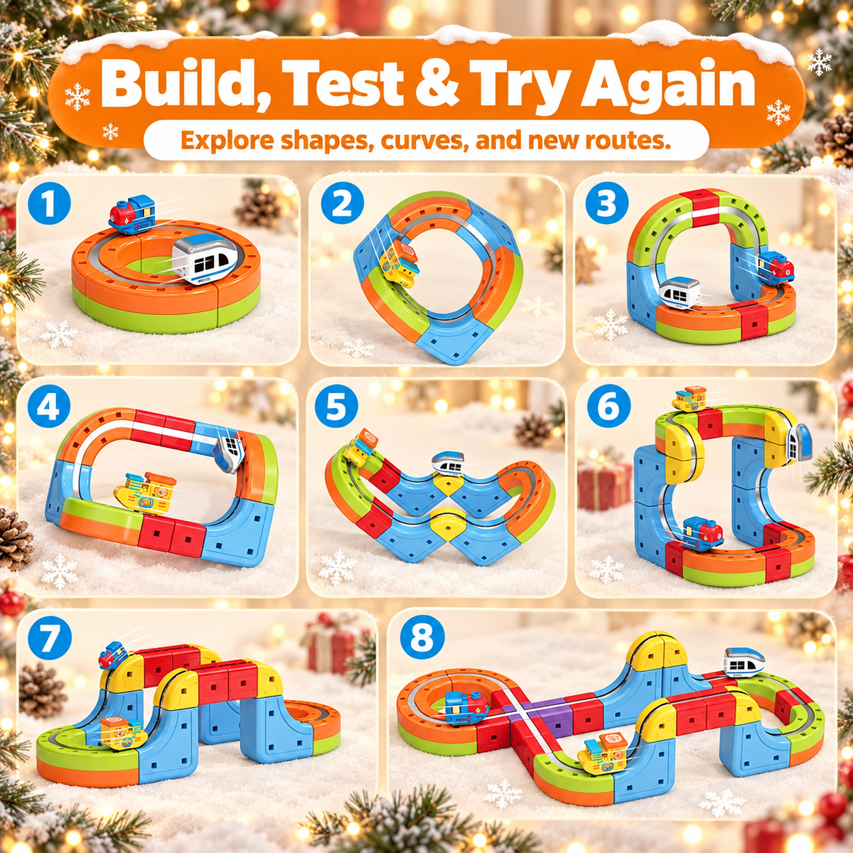 Montessori Christmas Express Magnetic Train Set