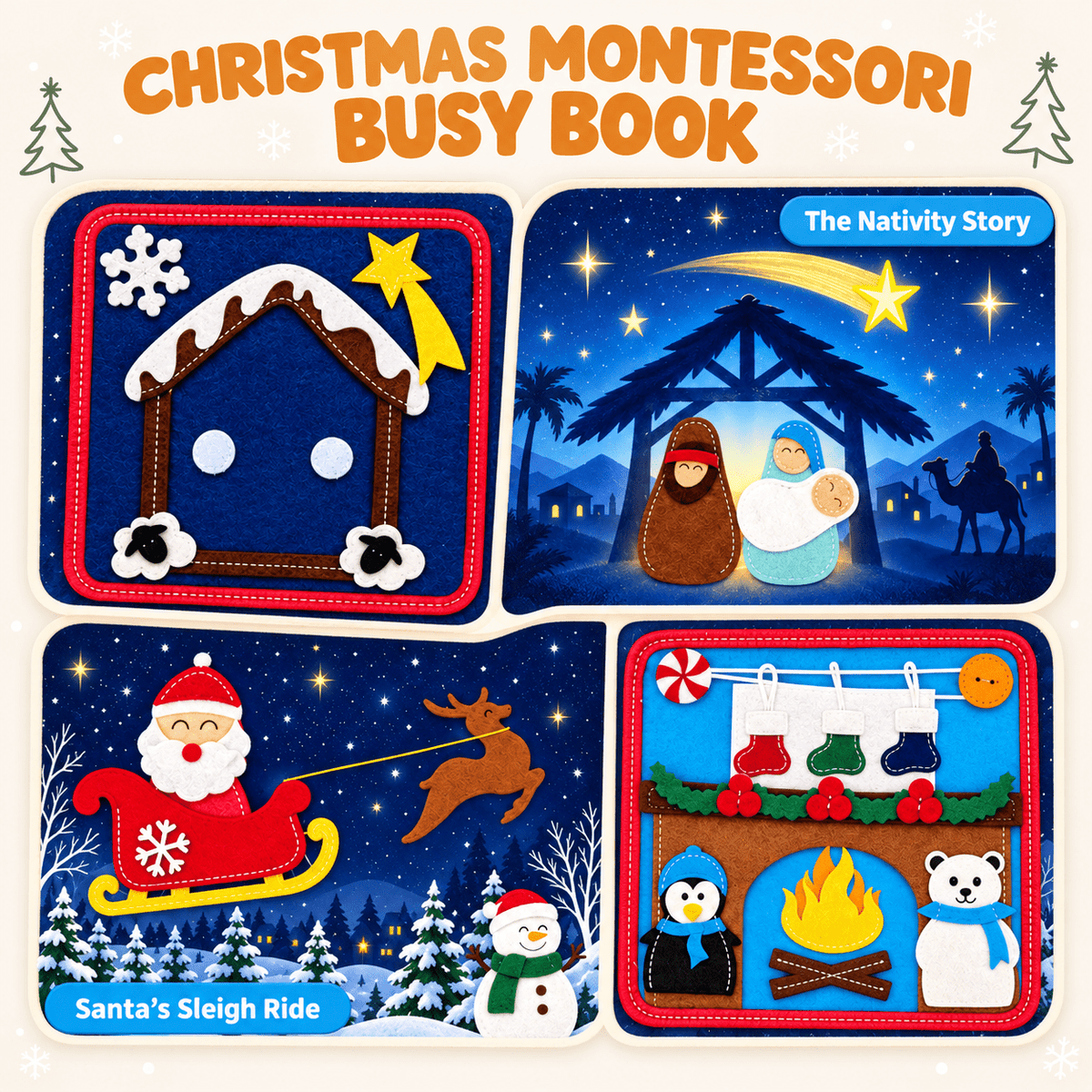Montessori Felt Santa Book
