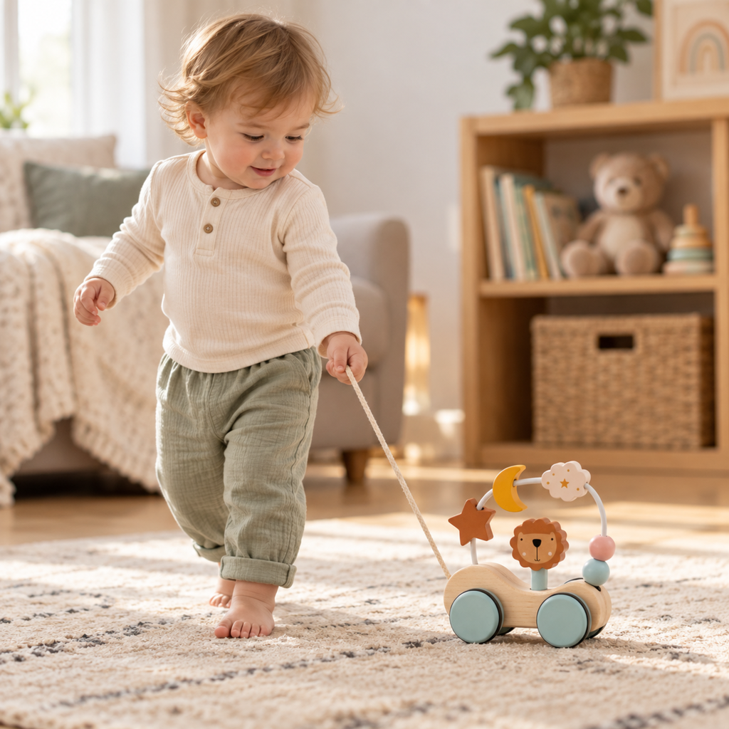 Montessori Lion Pull Car