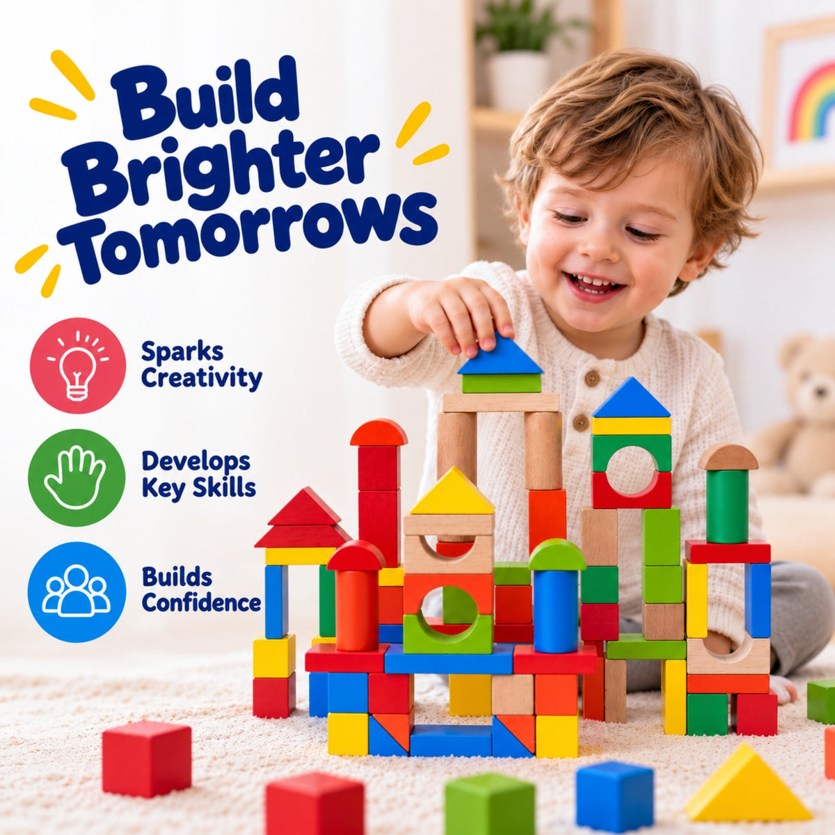 Montessori Wooden Building Blocks