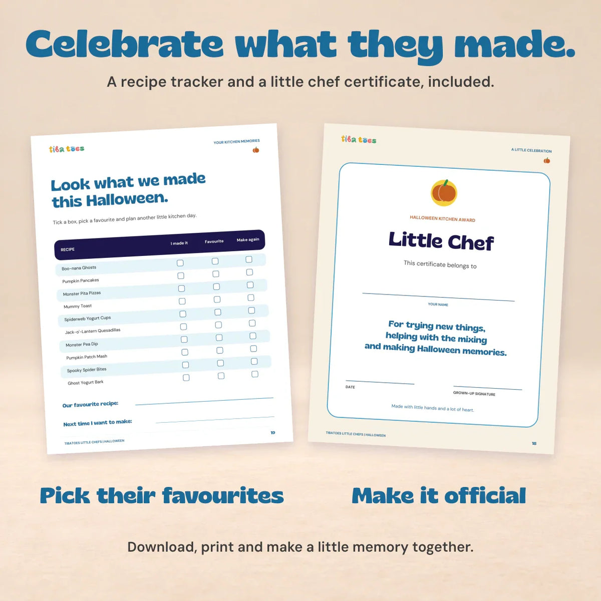 TibaToes™ Little Chefs Halloween Cookbook