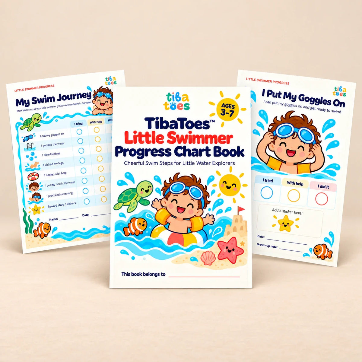 TibaToes™ Little Swimmer Progress Chart Book