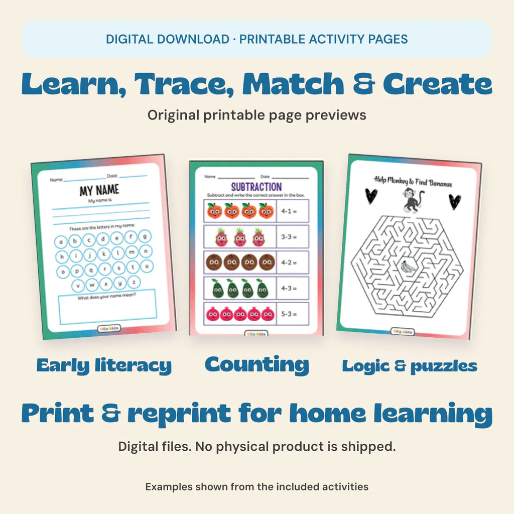 TibaKids Educational Activity Pack 1,000+ Pages