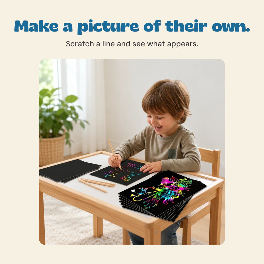 TibaToes™ RainbowReveal Scratch Art Set
