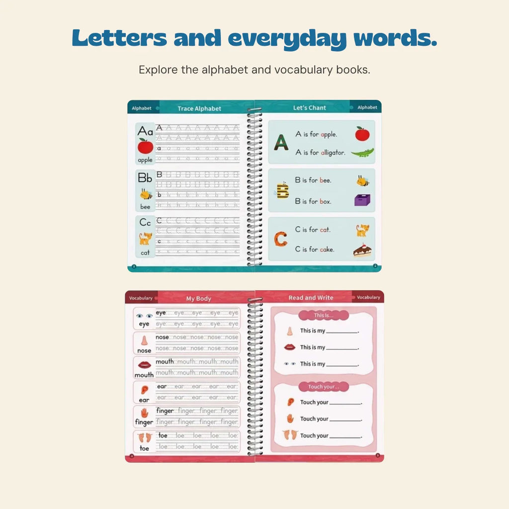 TibaToes™ Trace & Grow Reusable Writing Books