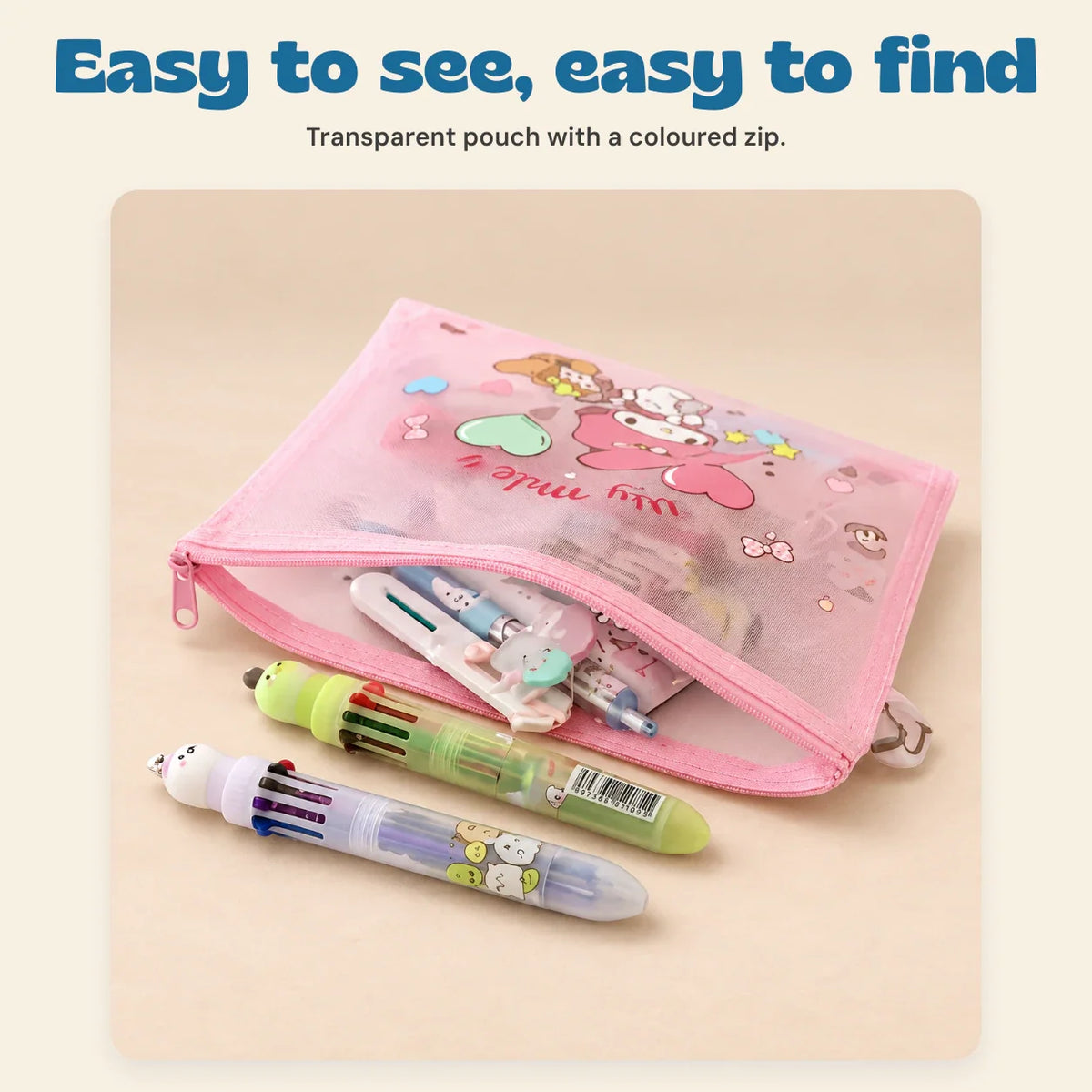TibaToes™ Kawaii School Supply Pouch
