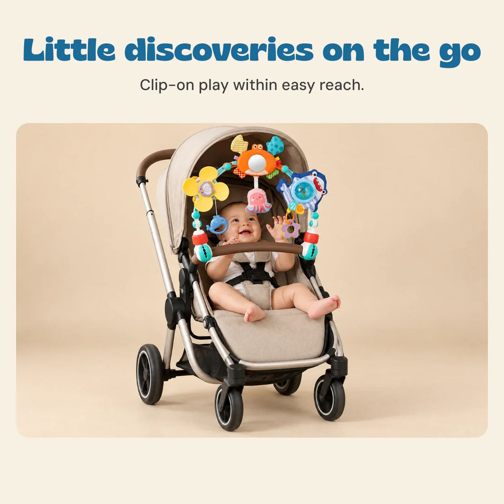TibaToes™ Clip-On Montessori Stroller Play Arch