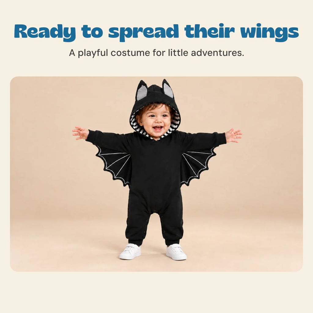 TibaToes™ Little Bat Hooded Romper