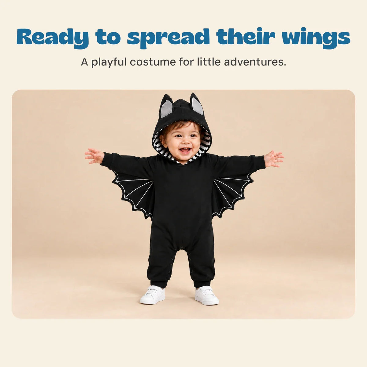 TibaToes™ Little Bat Hooded Romper