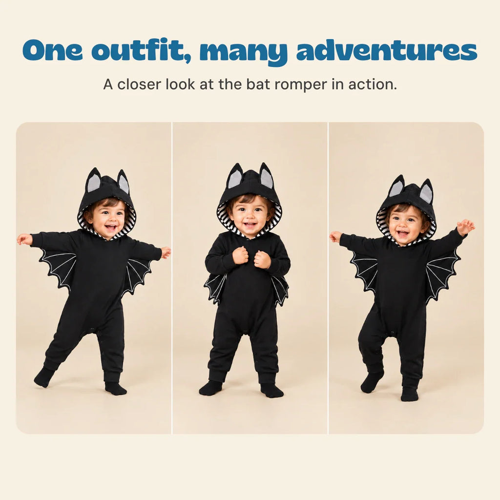 TibaToes™ Little Bat Hooded Romper