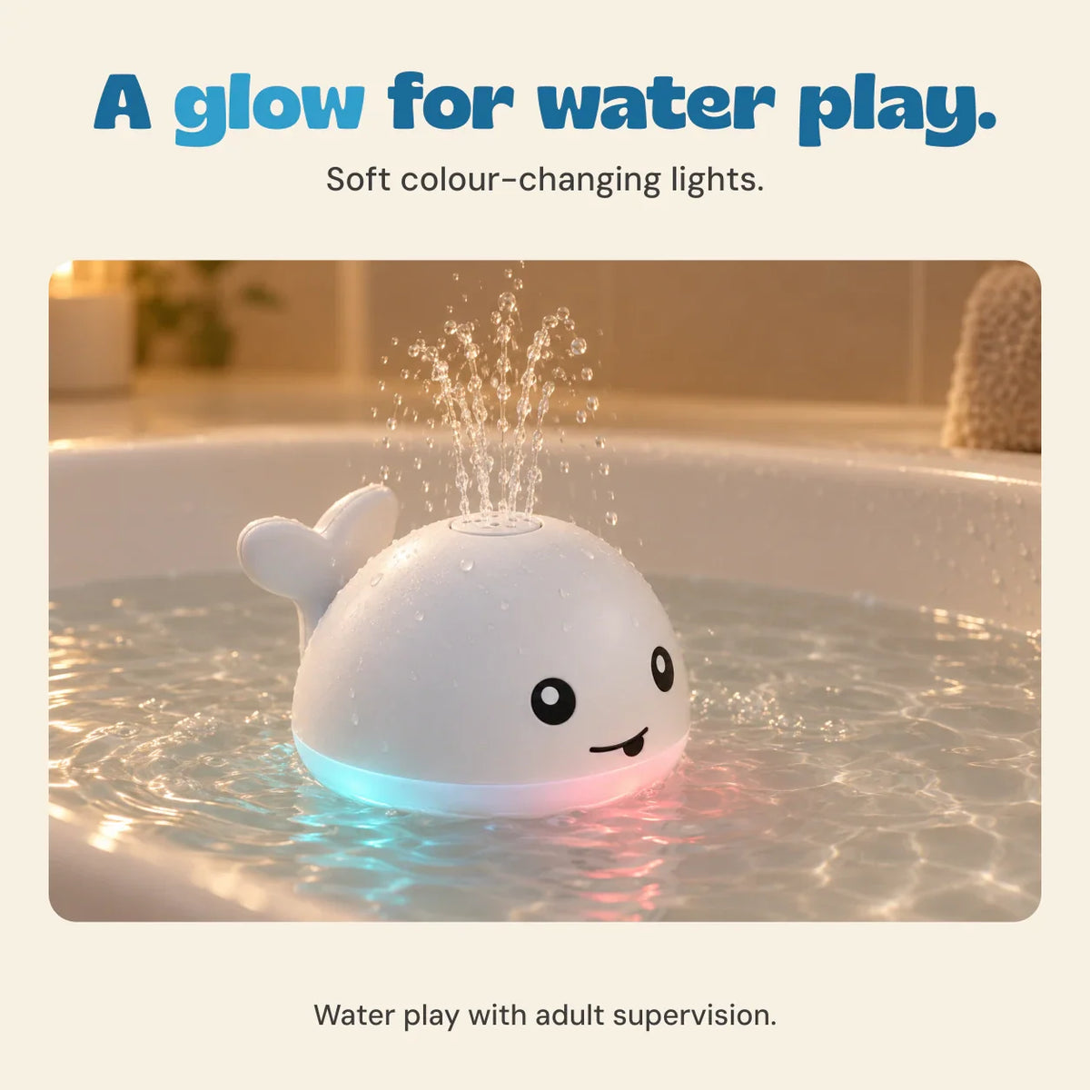 TibaToes™ Light-Up Whale Splashtime Toy