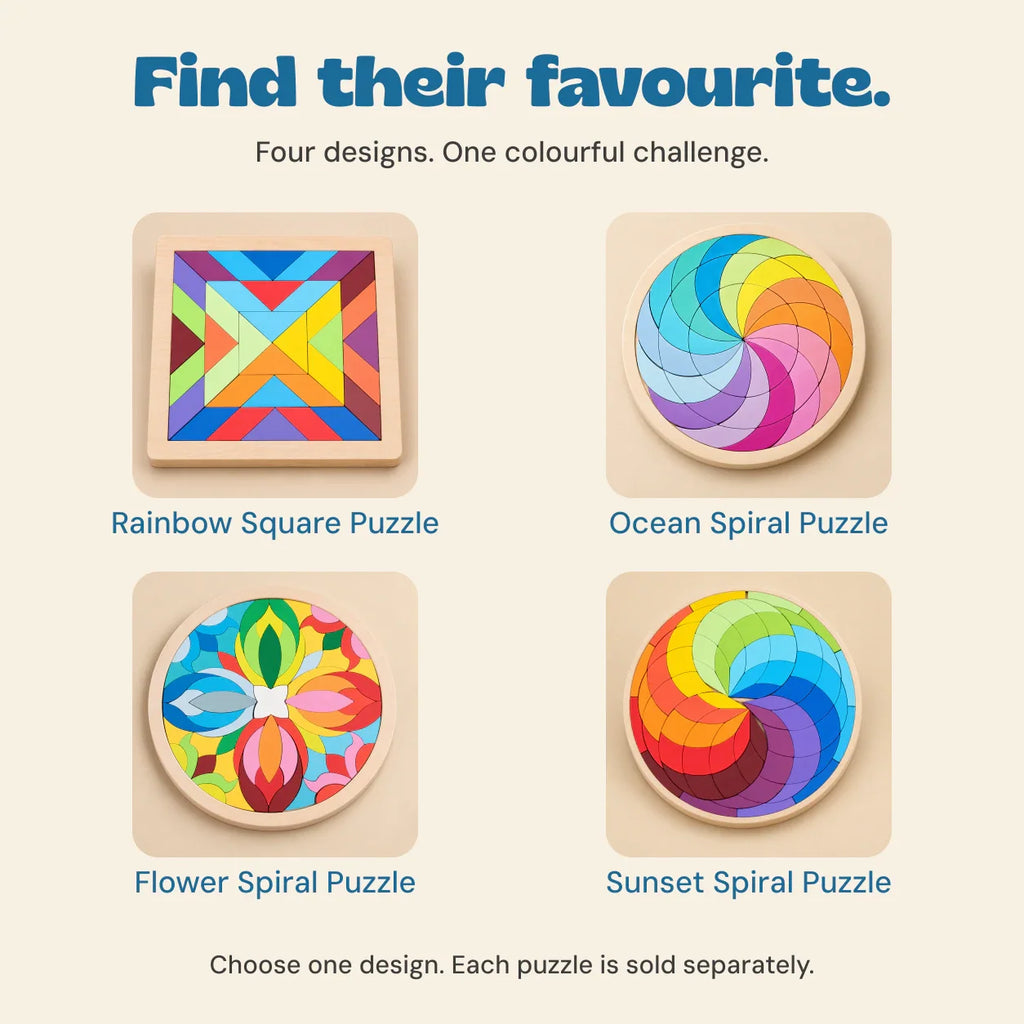 TibaToes™ Rainbow Mandala Puzzle Blocks