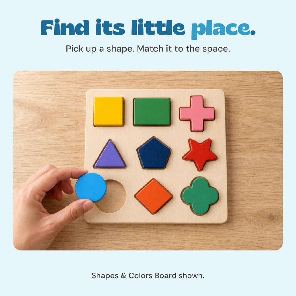 TibaToes™ Montessori Wooden Shape Puzzle