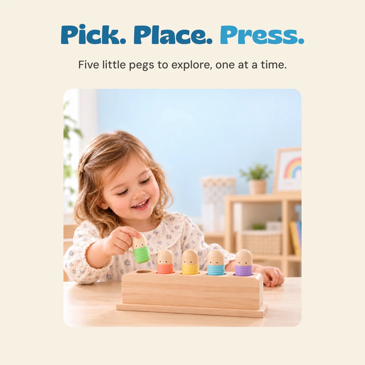 TibaToes™ Pop & Press Wooden Activity Toy