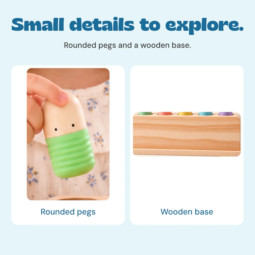 TibaToes™ Pop & Press Wooden Activity Toy