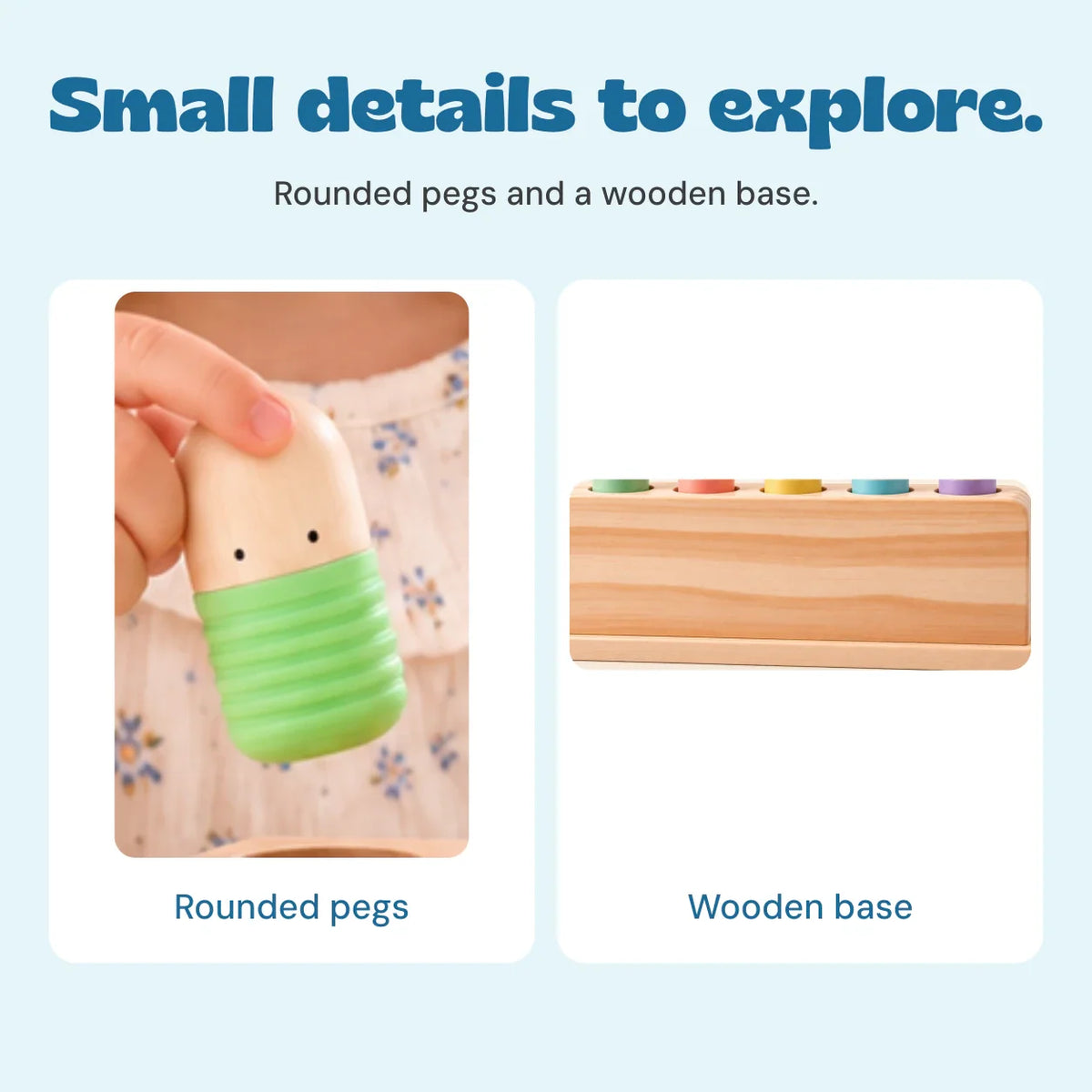 TibaToes™ Pop & Press Wooden Activity Toy