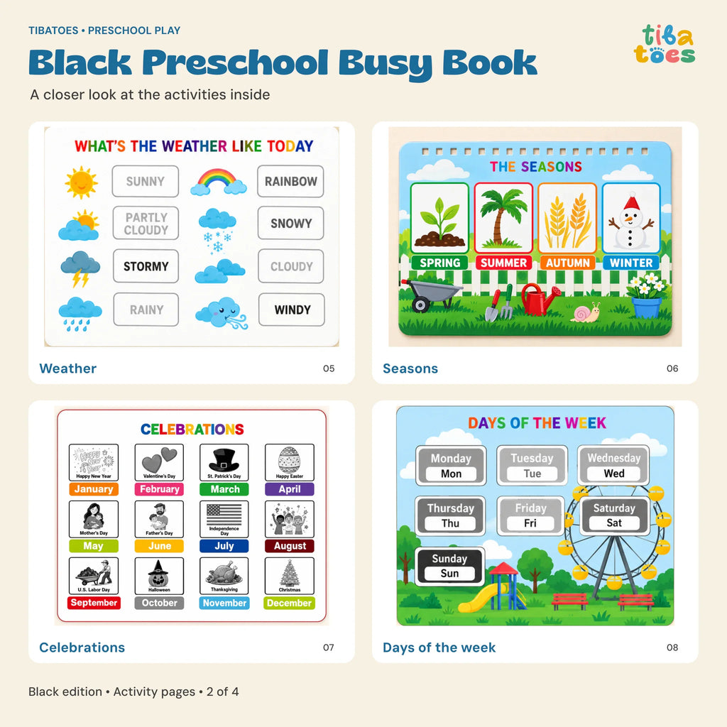 TibaToes™ Montessori Preschool Busy Book