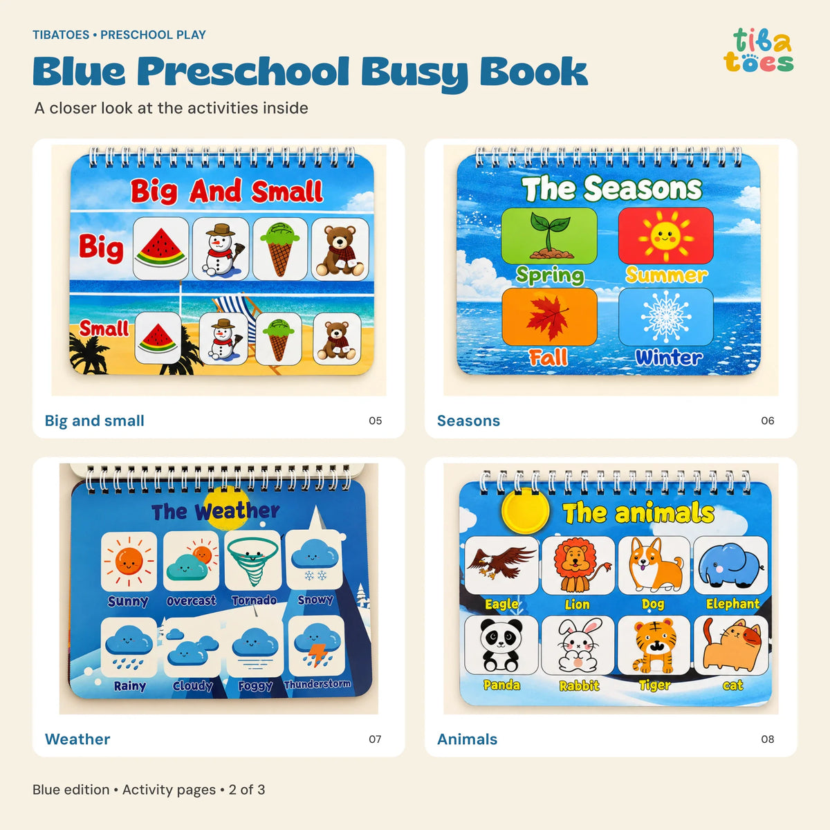 TibaToes™ Montessori Preschool Busy Book