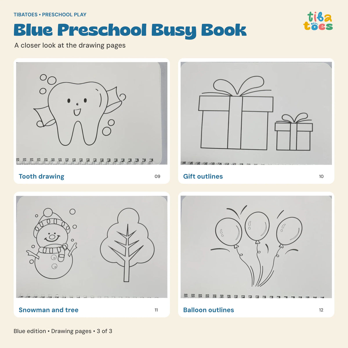 TibaToes™ Montessori Preschool Busy Book
