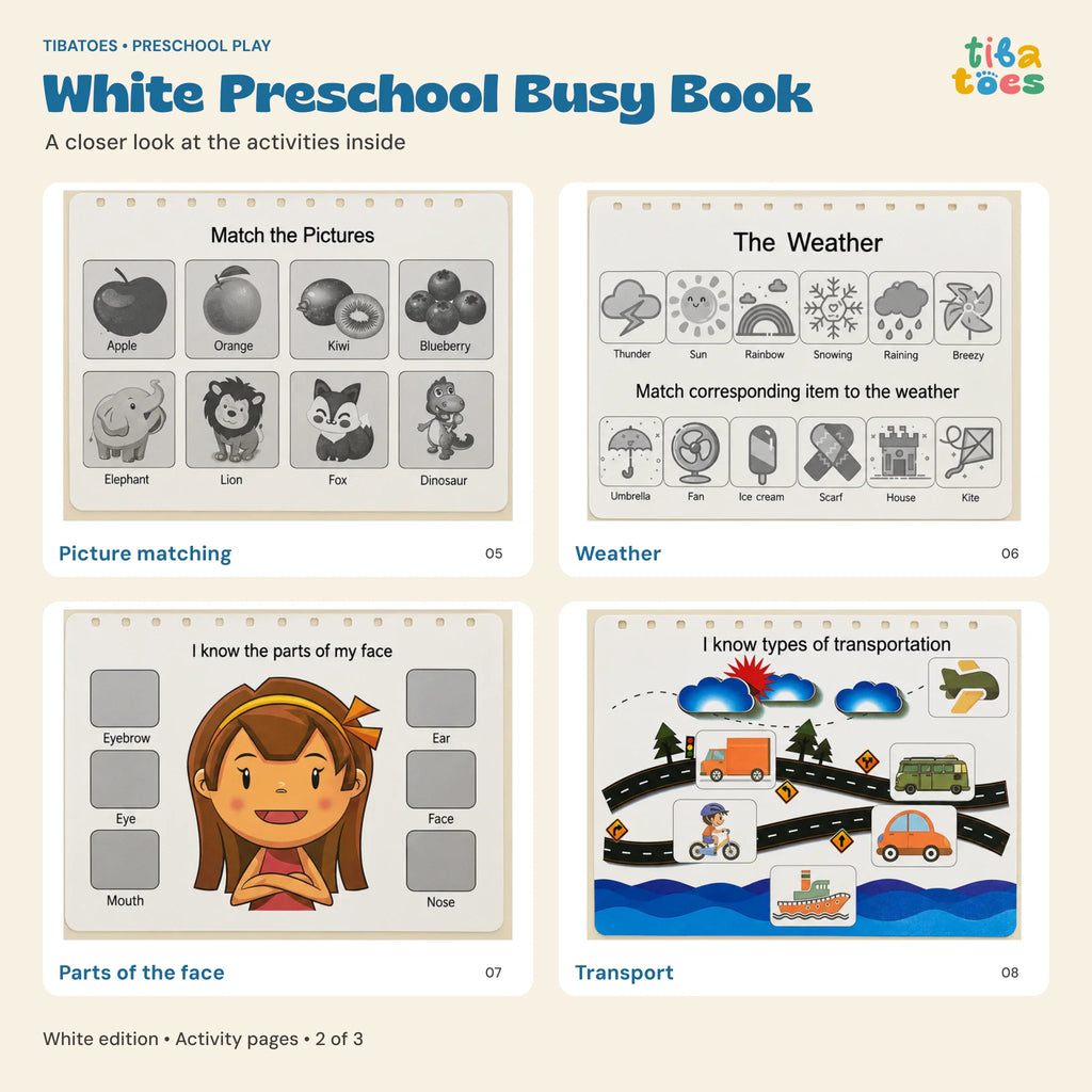 TibaToes™ Montessori Preschool Busy Book