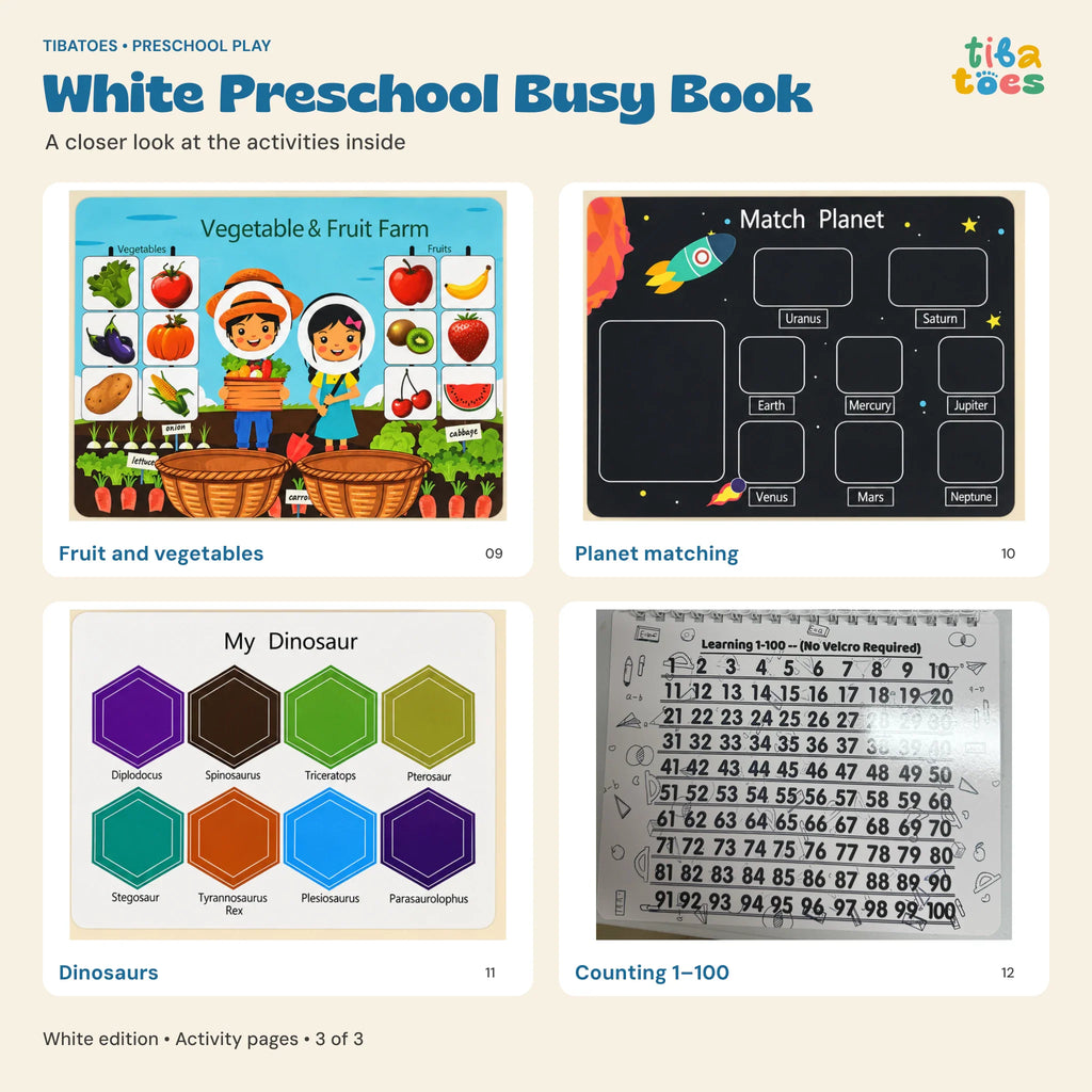 TibaToes™ Montessori Preschool Busy Book