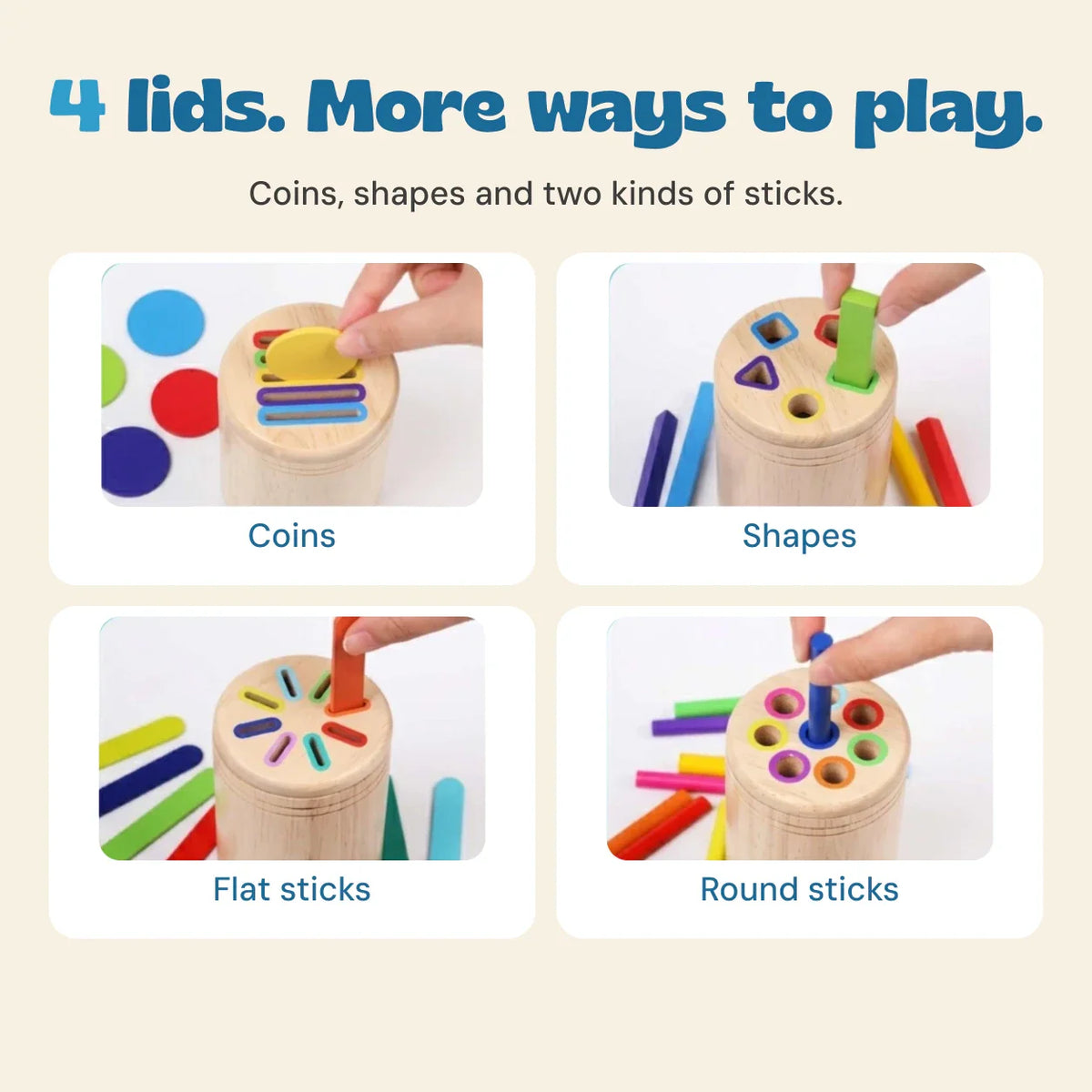 TibaToes Montessori Multi-Skill Sorting Cylinder