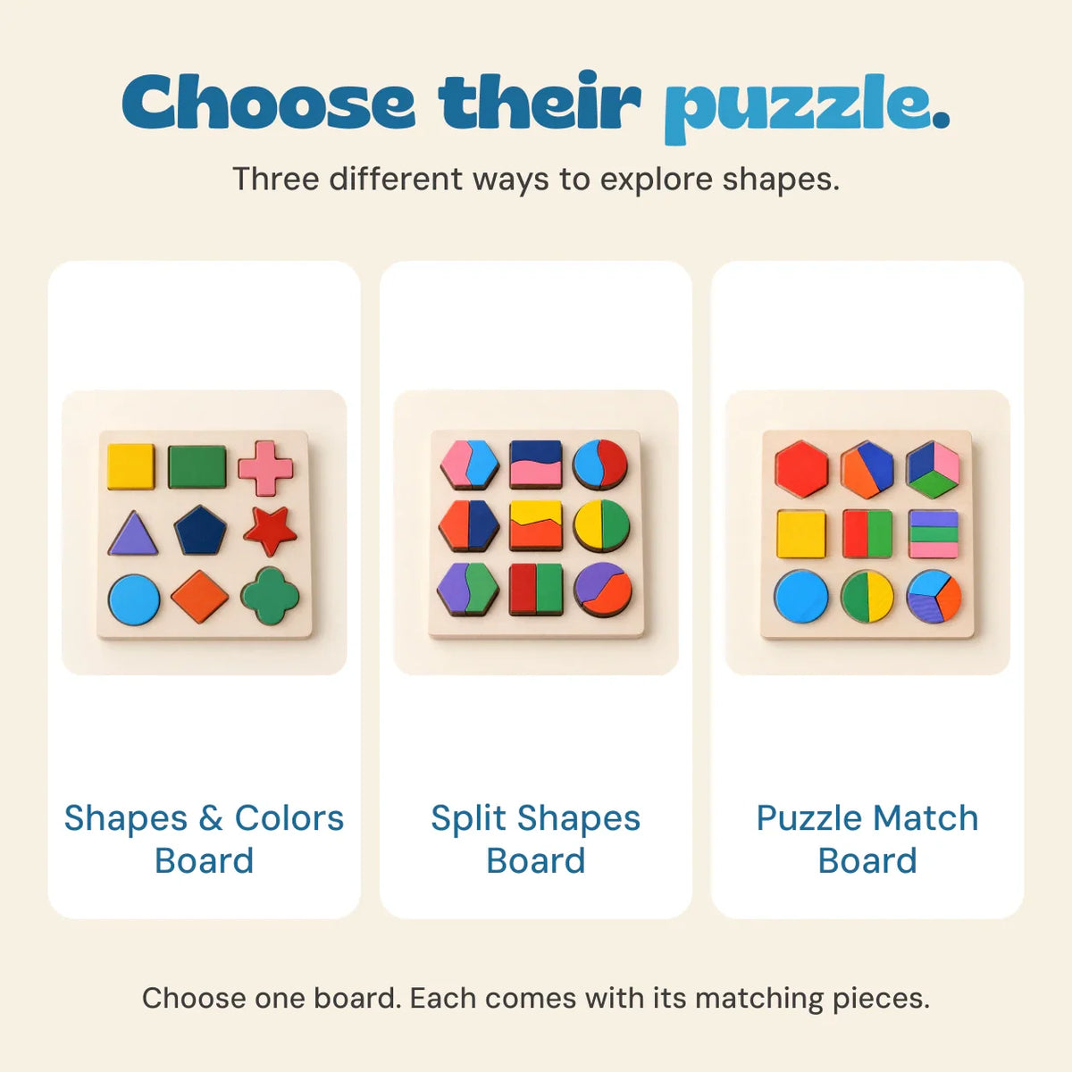 TibaToes™ Montessori Wooden Shape Puzzle