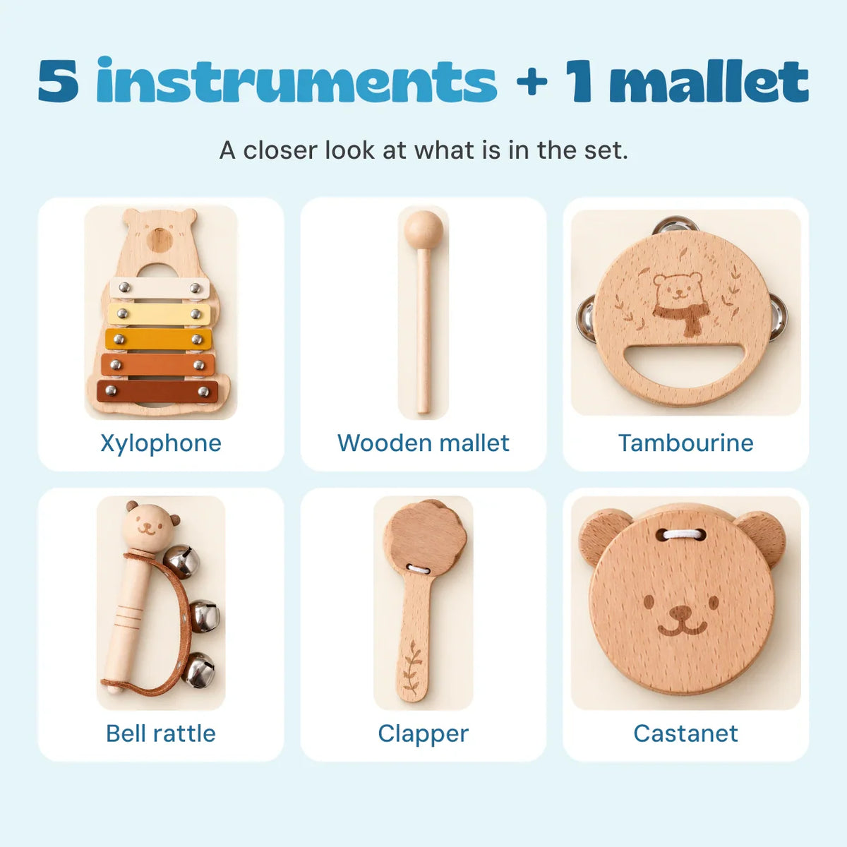 TibaToes™ Montessori Rhythm & Play Music Set
