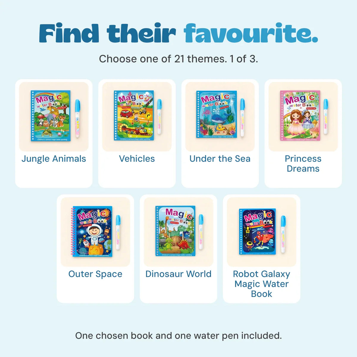 TibaToes™ Mess-Free Reusable Water Coloring Books