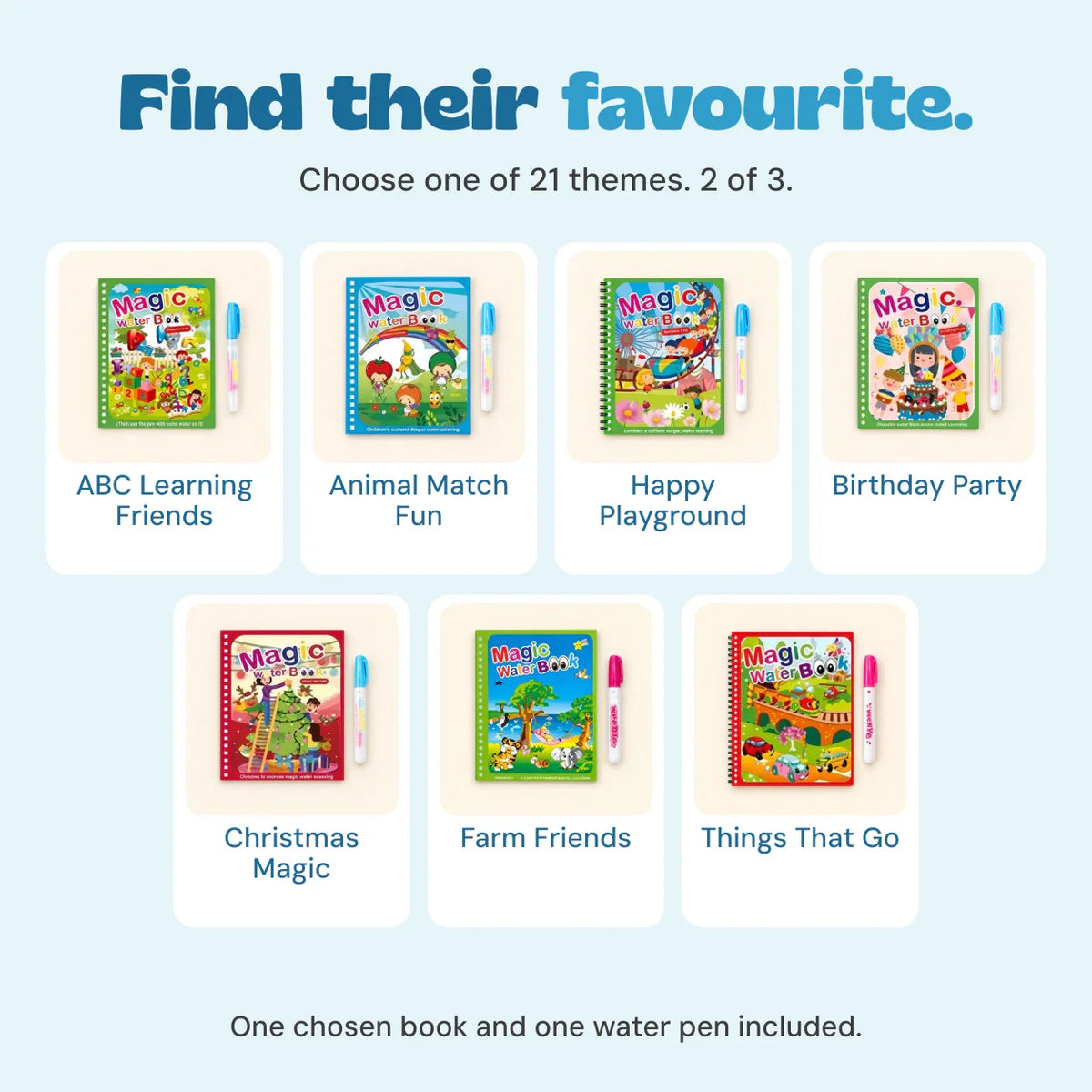 TibaToes™ Mess-Free Reusable Water Coloring Books
