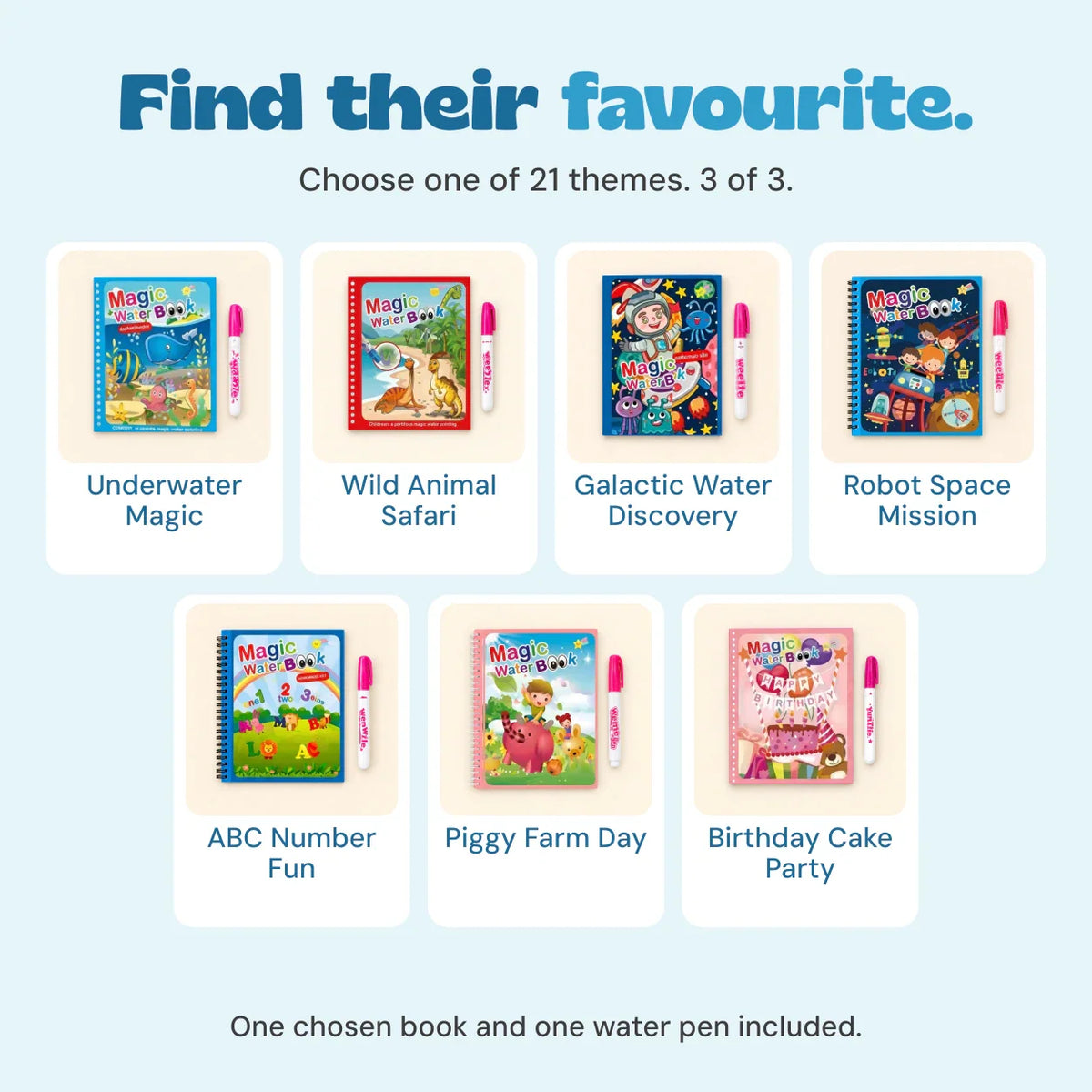 TibaToes™ Mess-Free Reusable Water Coloring Books