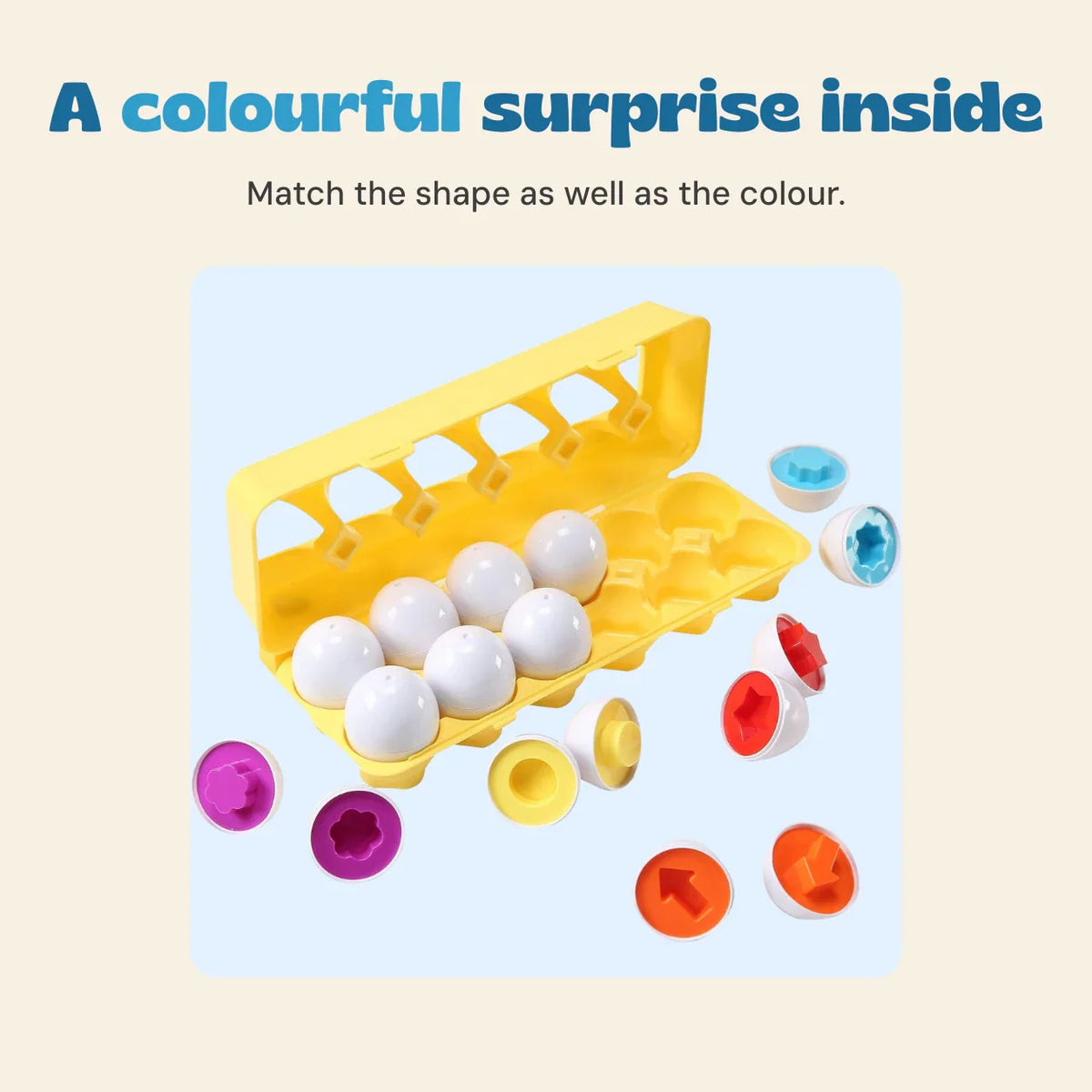 TibaToes™ Montessori Shape Sorting Eggs