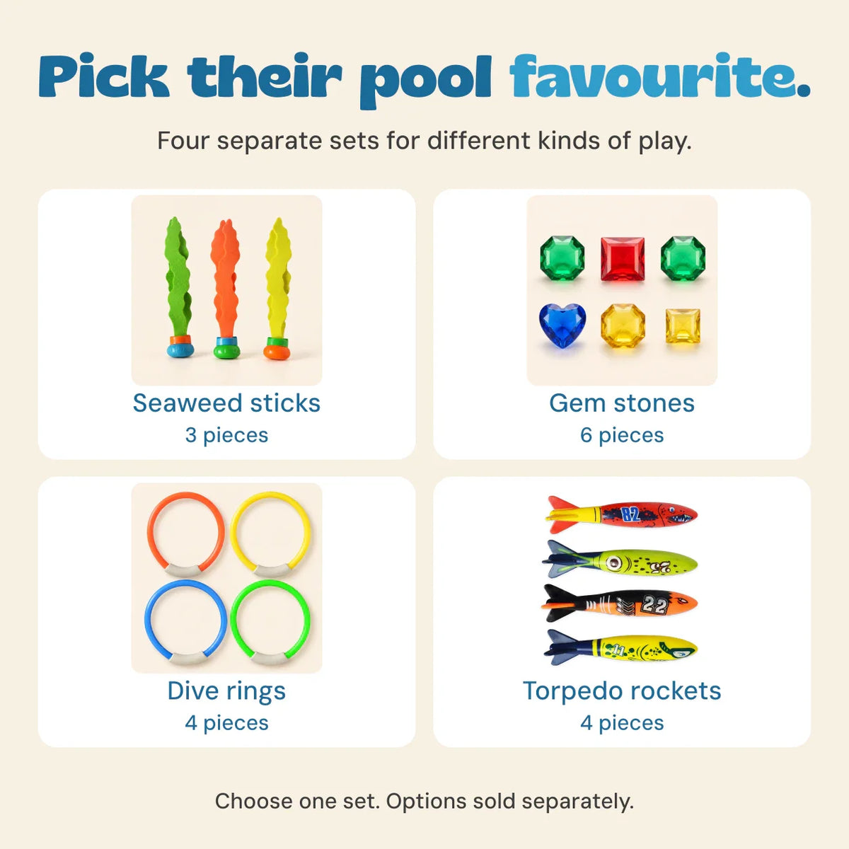 TibaToes™ Dive & Seek Pool Toy Set