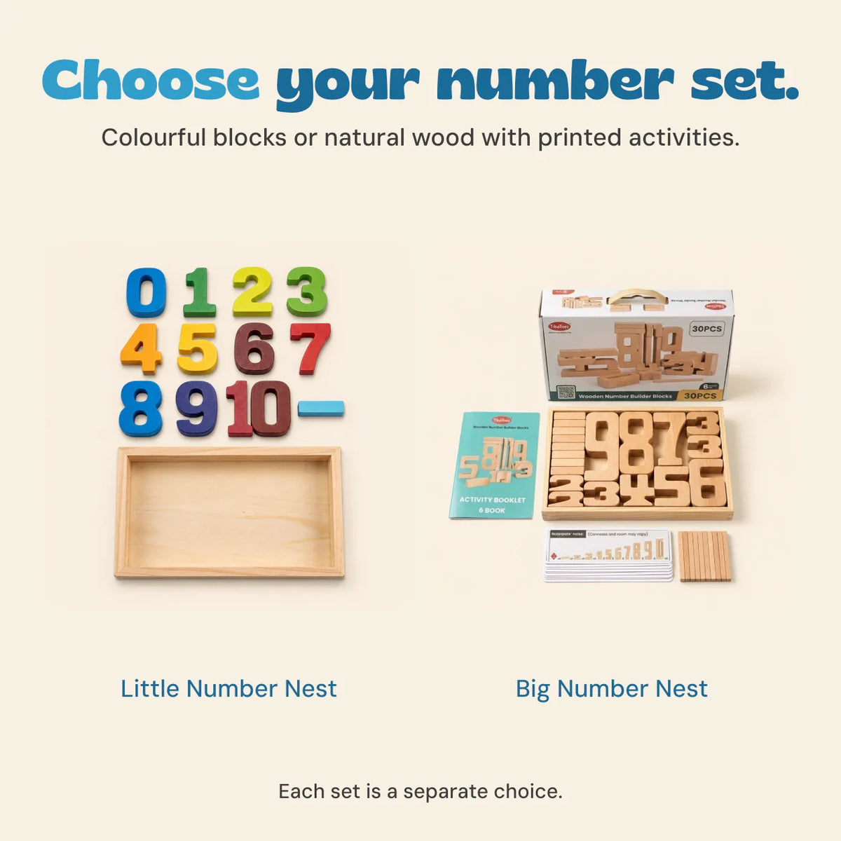 TibaToes™ NumberNest Wooden Counting Blocks