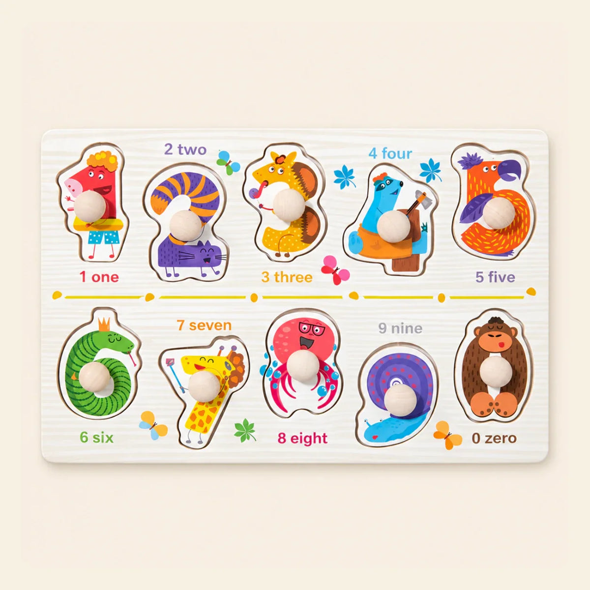 TibaToes™ Wooden Match & Learn Puzzle Board