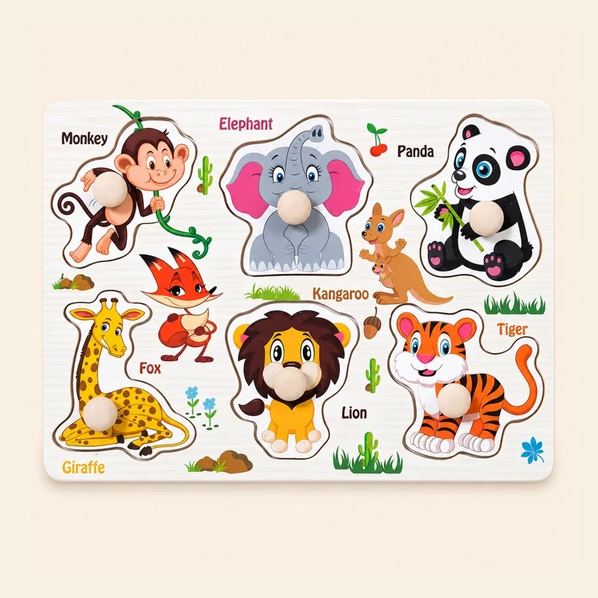 TibaToes™ Wooden Match & Learn Puzzle Board