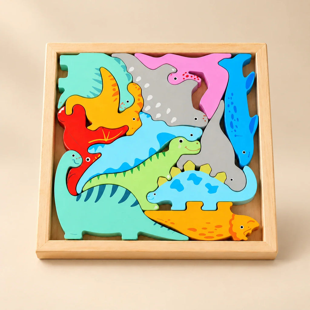 TibaToes™ Wooden Tangram Puzzle Board