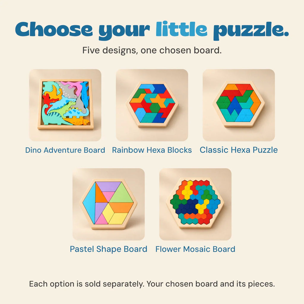 TibaToes™ Wooden Tangram Puzzle Board