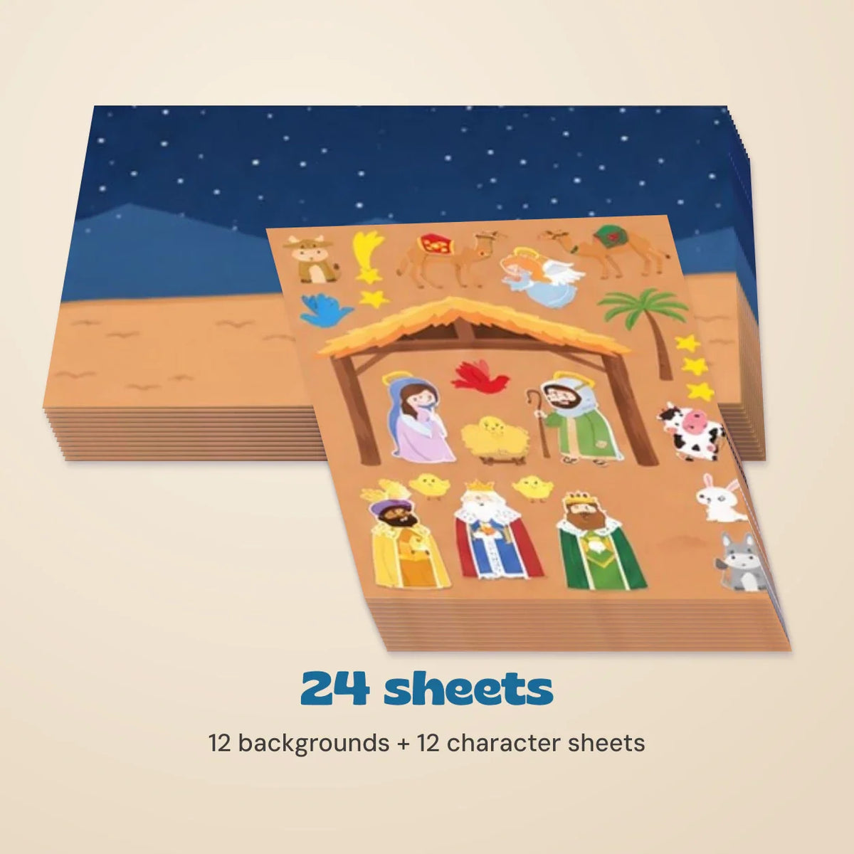TibaToes™ Christmas Nativity Sticker Story Set