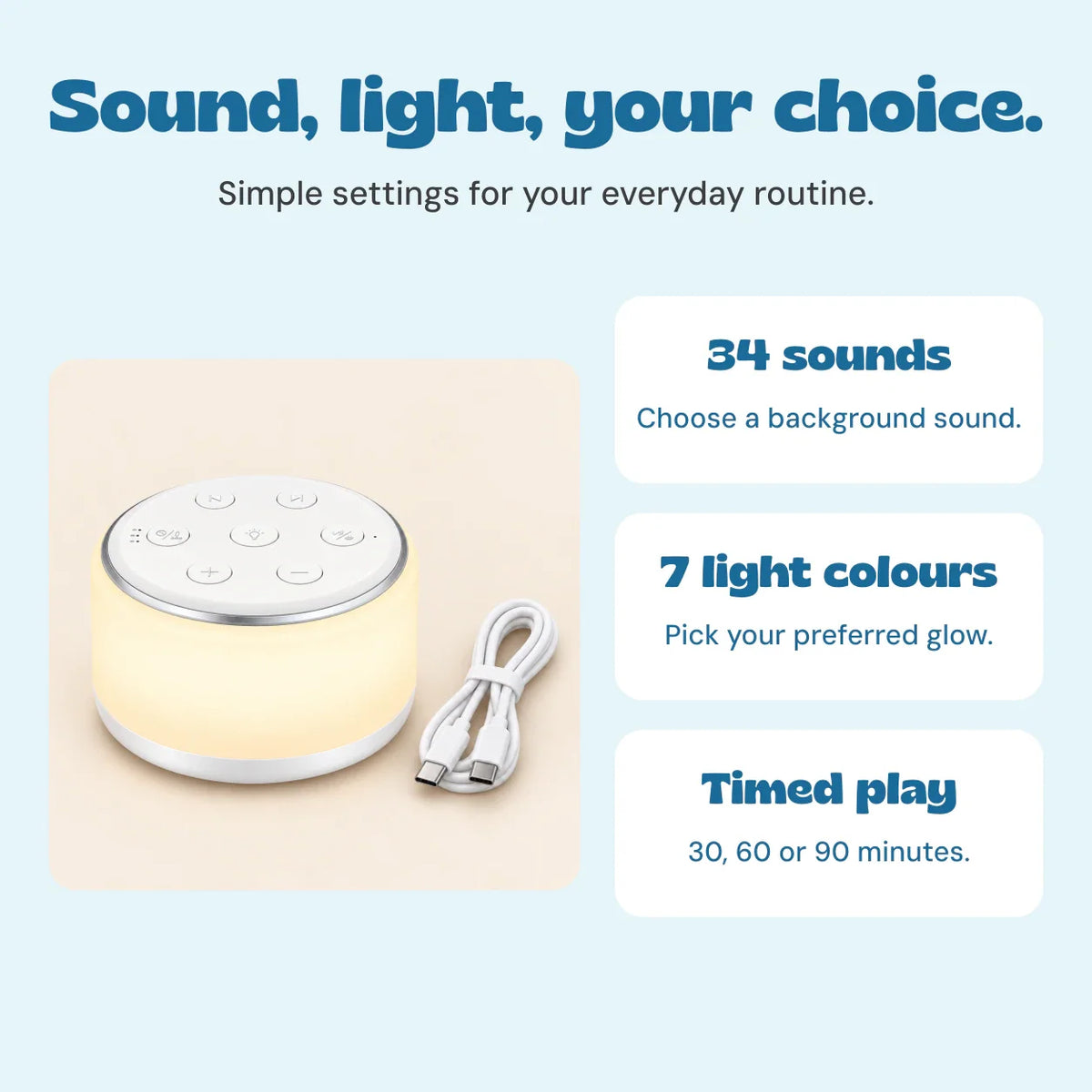 TibaToes™ SleepyGlow White Noise Machine