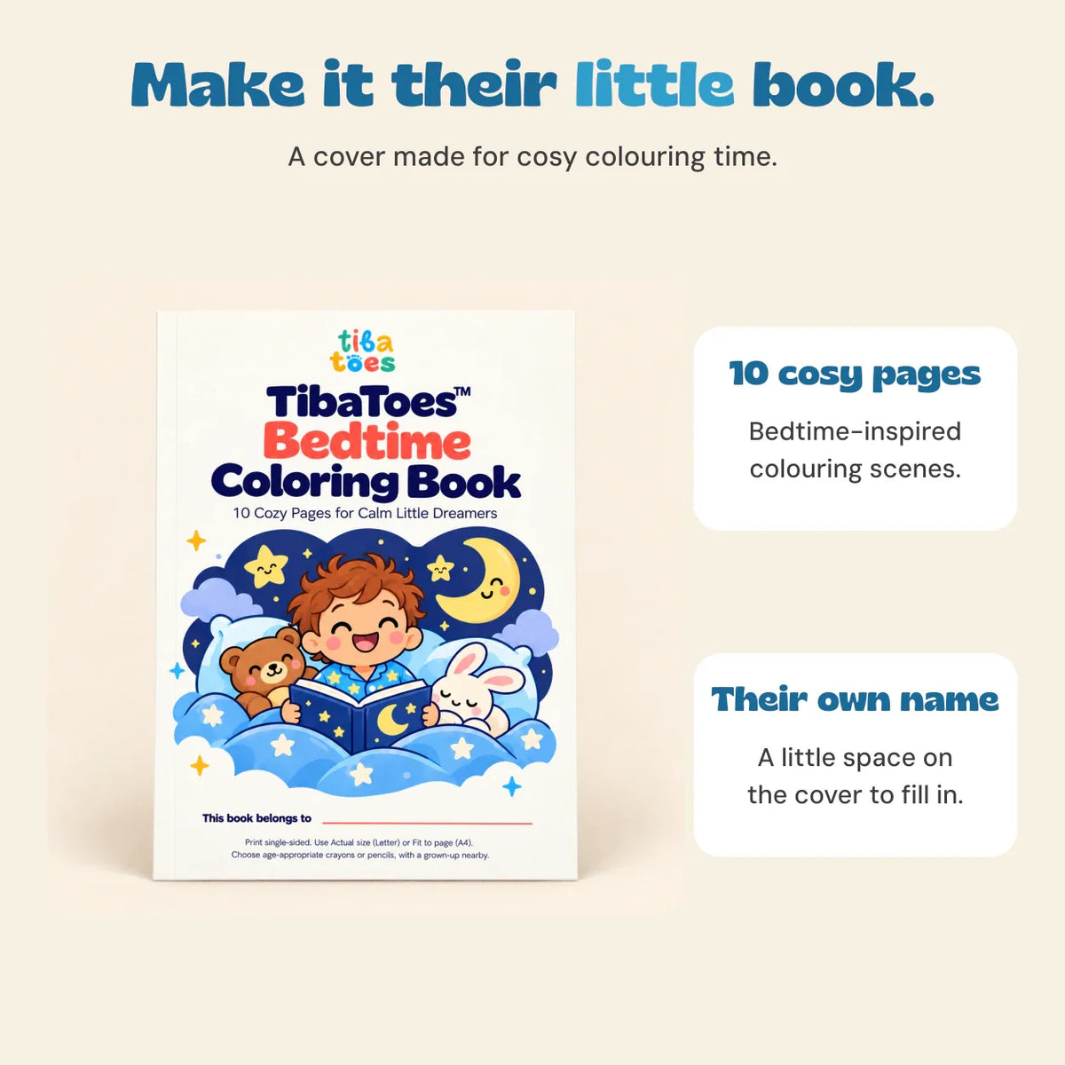 TibaToes™ Bedtime Coloring Book