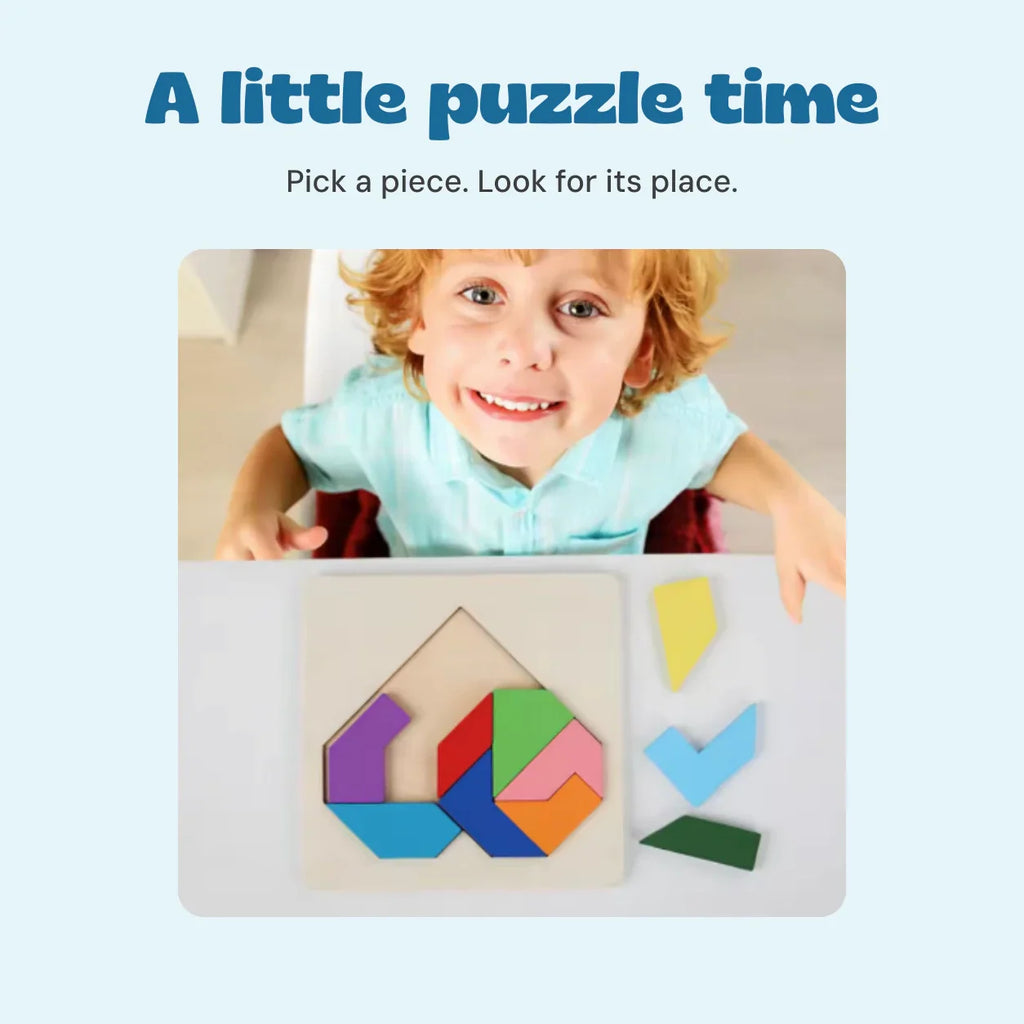 TibaToes™ Montessori Wooden Tangram Puzzle